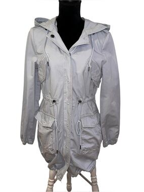 Anthro Daughters Of The Liberation Hooded Anorak Jacket Sz Small Light Blue